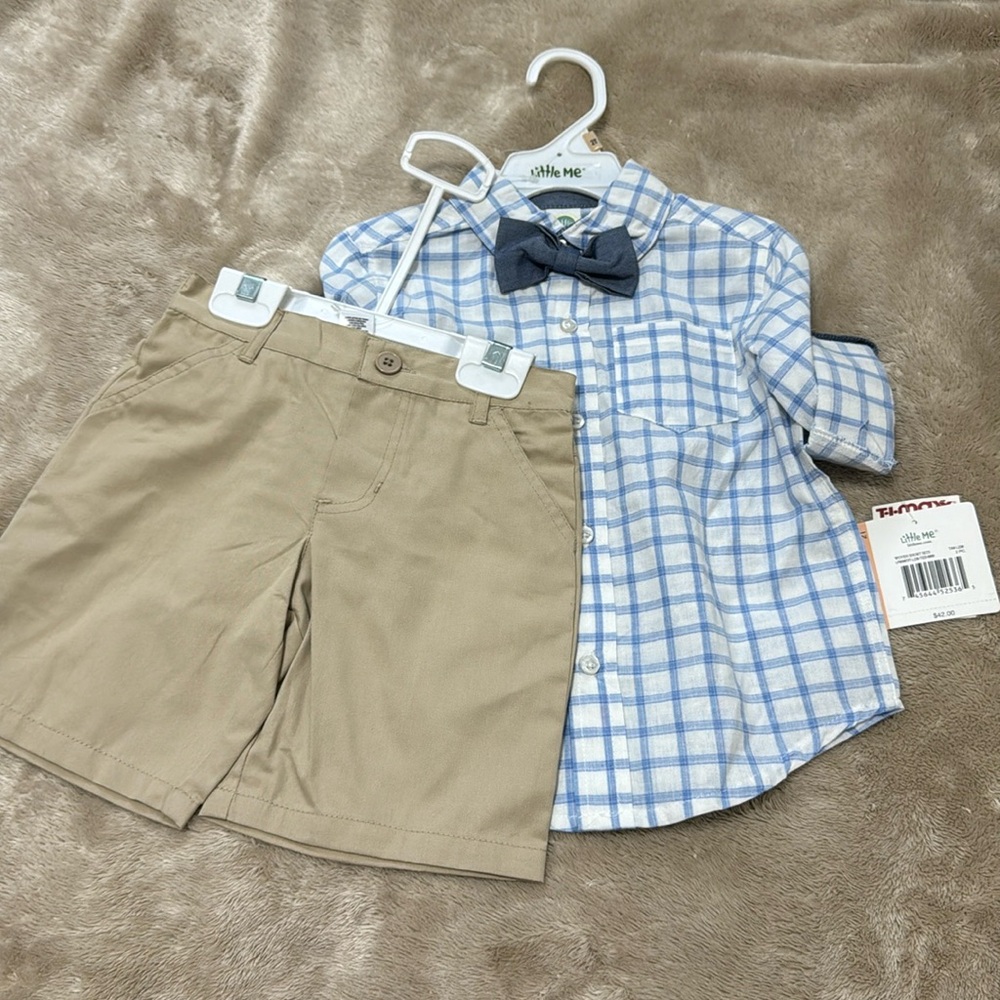 Little me woven short set